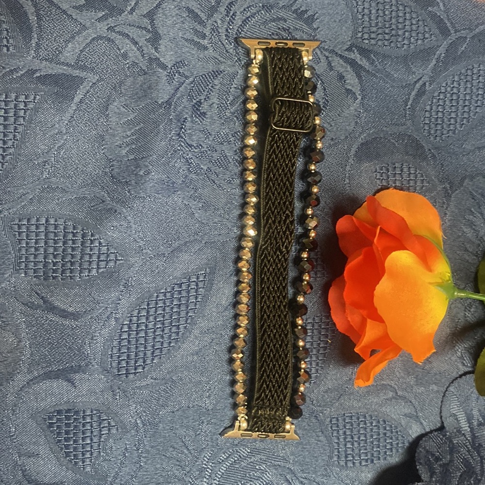Beaded Bracelets watch bands 42mm/44mm/45mm black and leopard - Picture 5 of 5